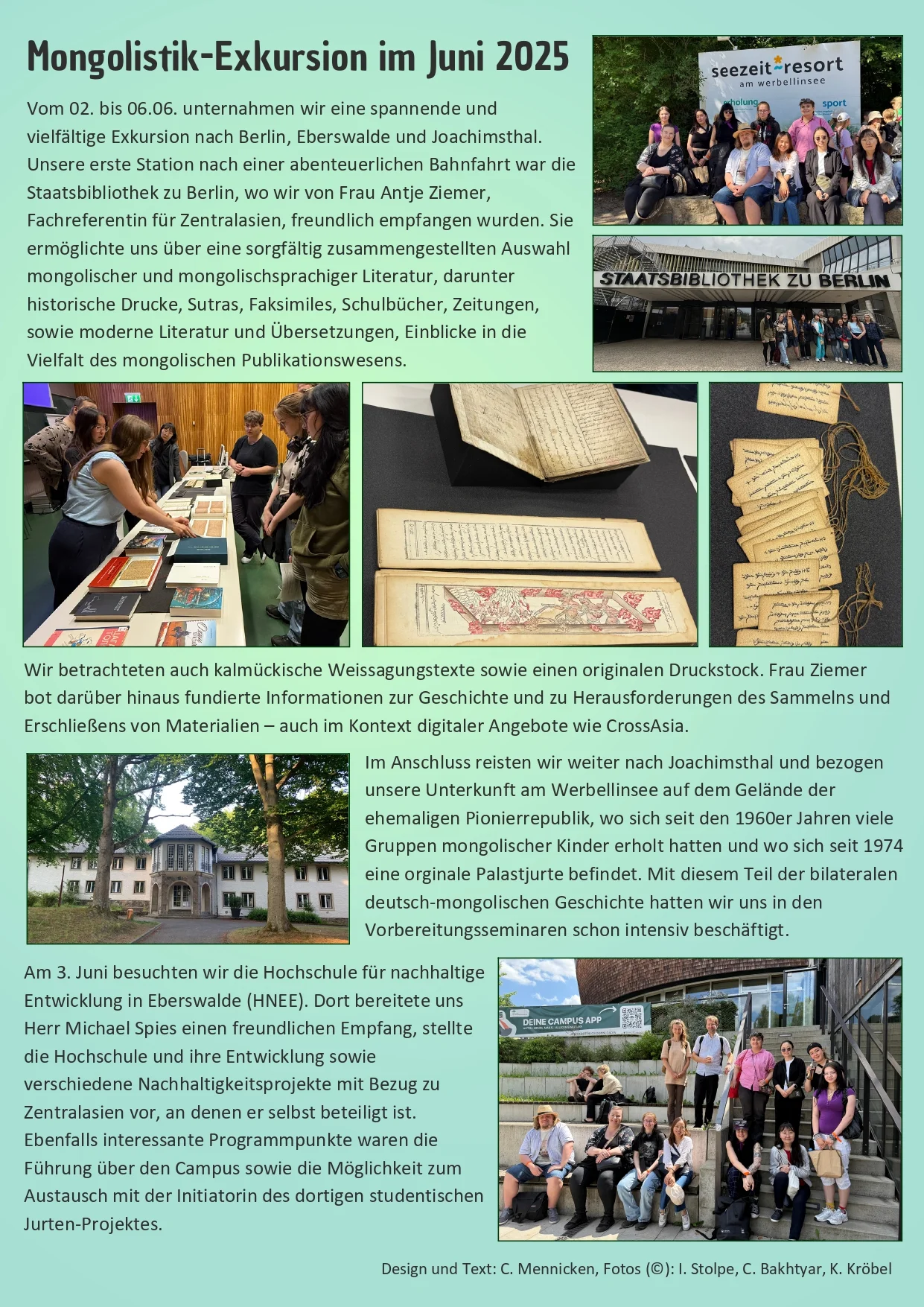 Foto-Story zur Mongolistik-Exkursion 2025 nach Eberswalde und Joachimsthal