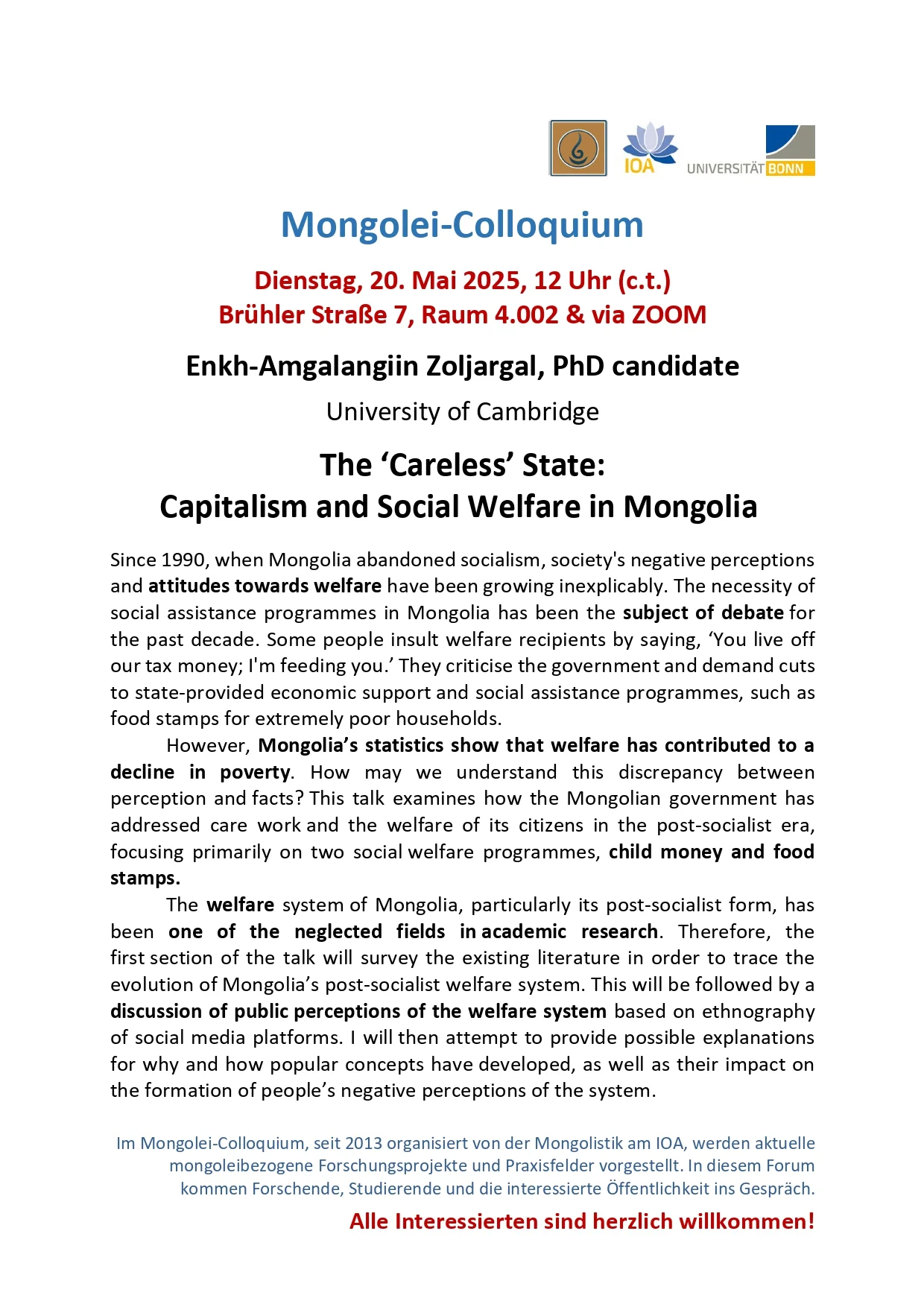 Mongolei-Colloquium 20.05.