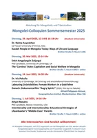 Übersicht aller Mongolei-Colloquien im Sommersemester 2025