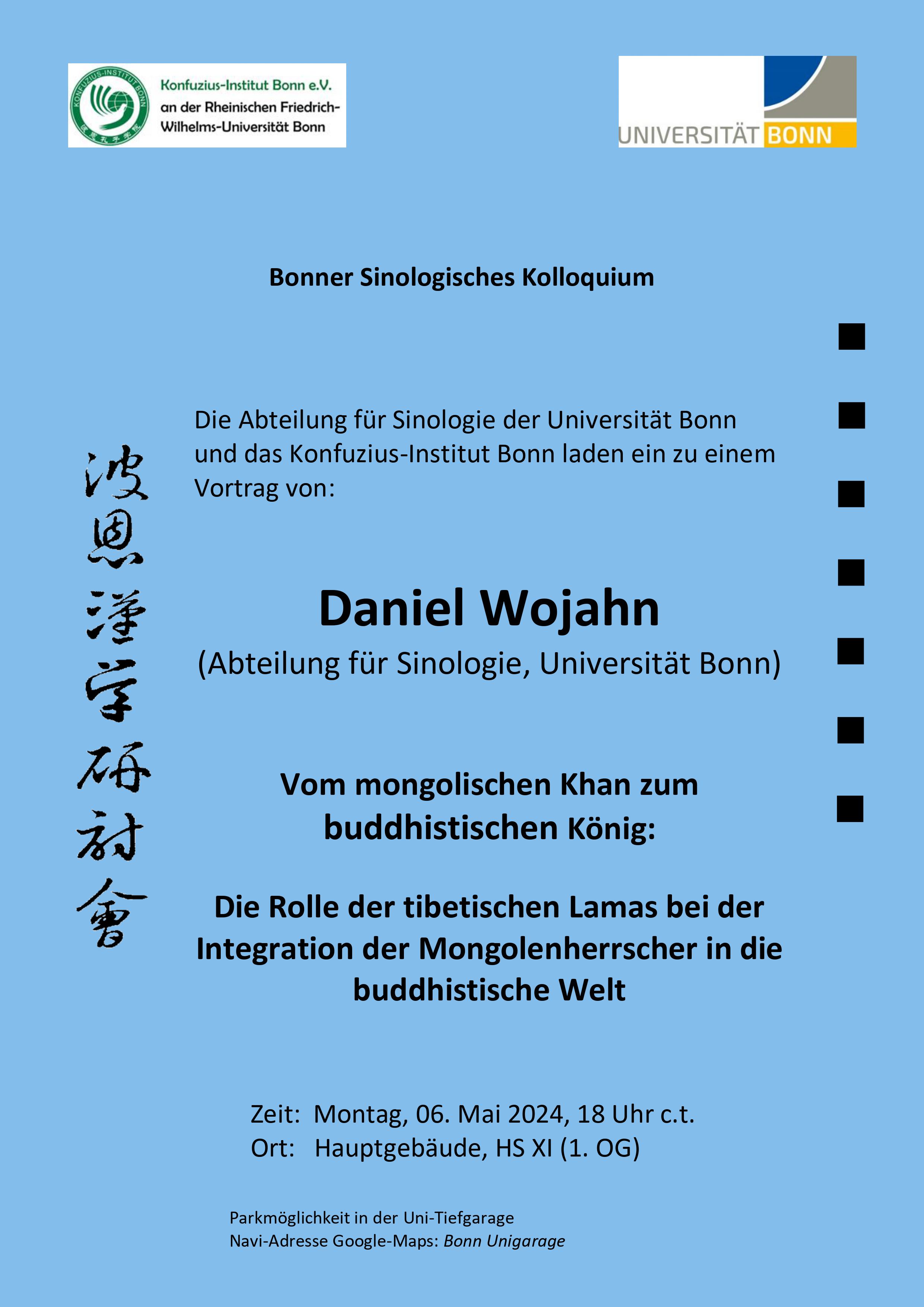 Vorankündigung: Vortrag von Daniel Wojahn am 06.05.2024