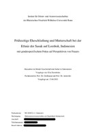Frühzeitige Eheschließung bei den Sasak in Indonesien