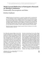 Multi-Layered Reflexivity in Participative Research on Mining in Indonesia - Positionality, Preconceptions and Roles by Kristina Großmann