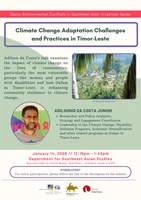 14.01.: Climate Change Adaptation Challenges and Practices in Timor-Leste
