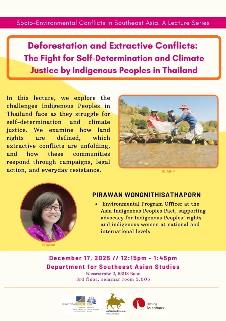 17.12. "Deforestation and Extractive Conflicts: The Fight for Self-Determination and Climate Justice by Indigenous Peoples in Thailand"