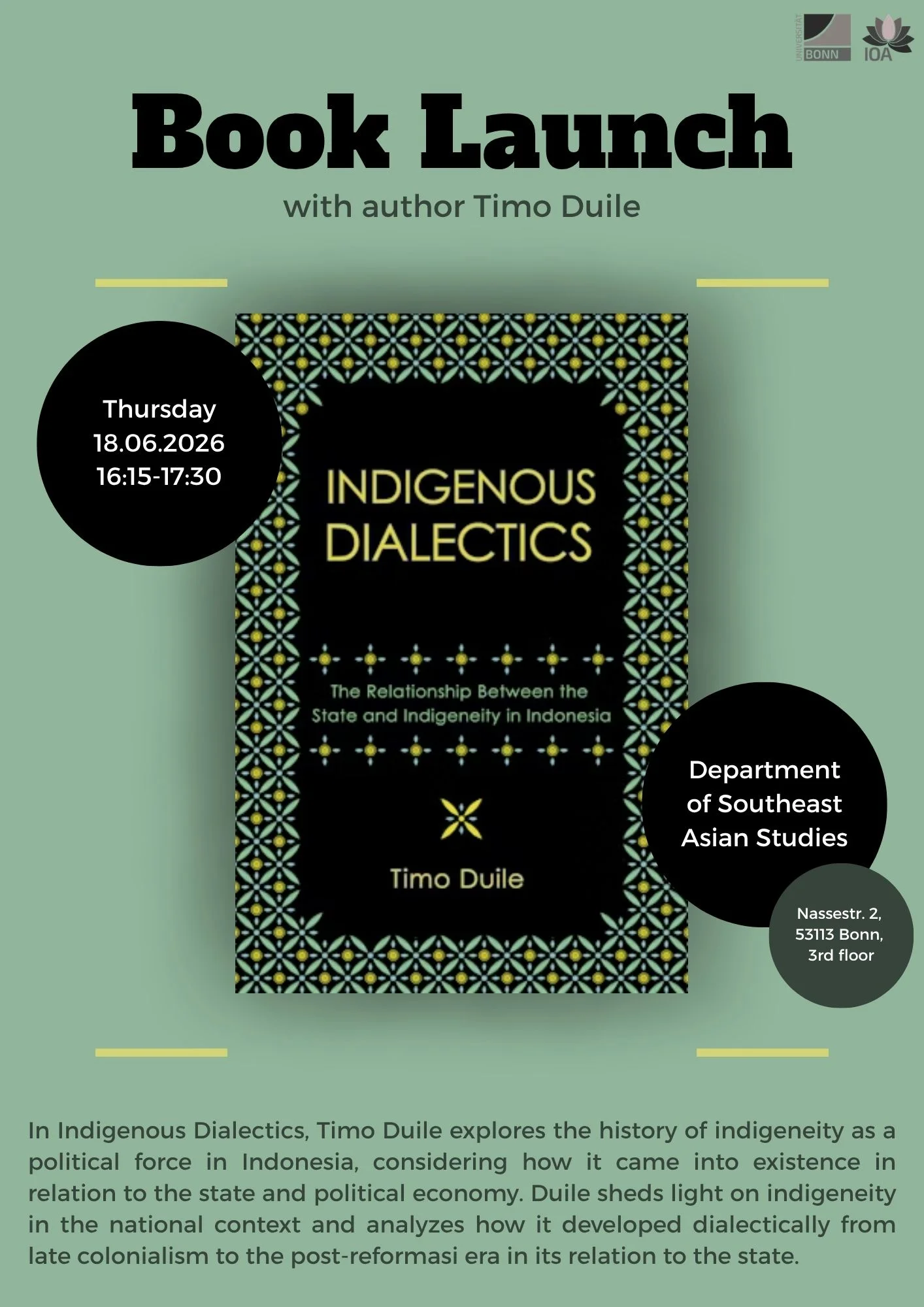 18.06. Book Launch: Indigenous Dialectics by Timo Duile