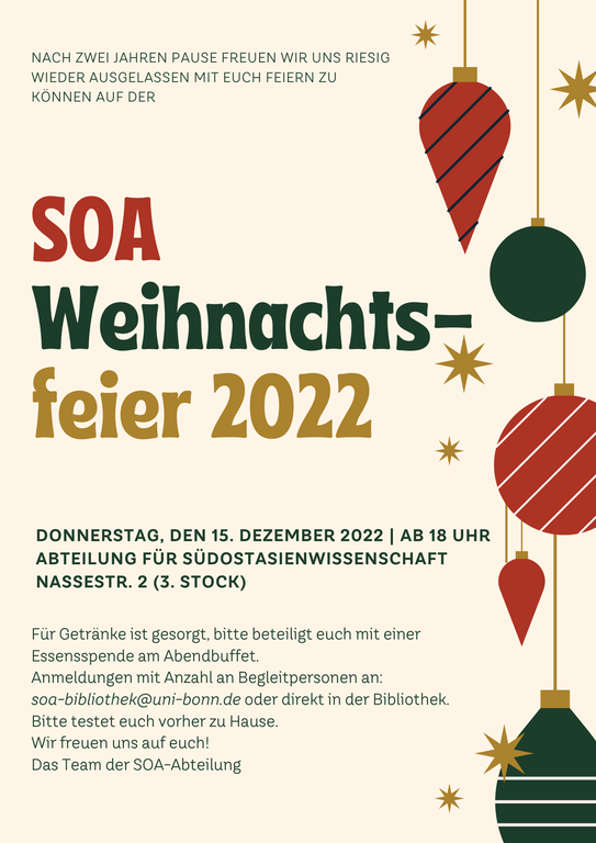 SOA Weihnachtsfeier 2022 Flyer